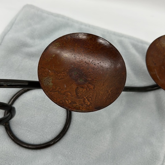 Wrought Iron Scroll Triple Pillar Candle Table-top Feature/Holder - Picture 7 of 15